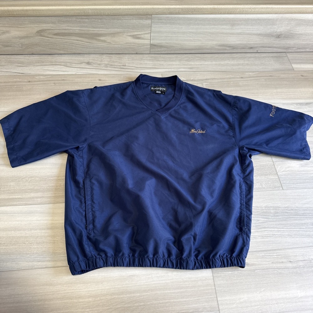 Sea Island Footjoy navy blue Short Sleeve windbreaker Jacket Men's size large
